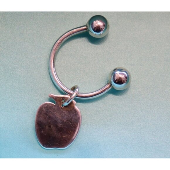 Tiffany & Co. Elsa Peretti Unisex Silver Apple Key Chain 925 Vintage Key Ring - Picture 4 of 6